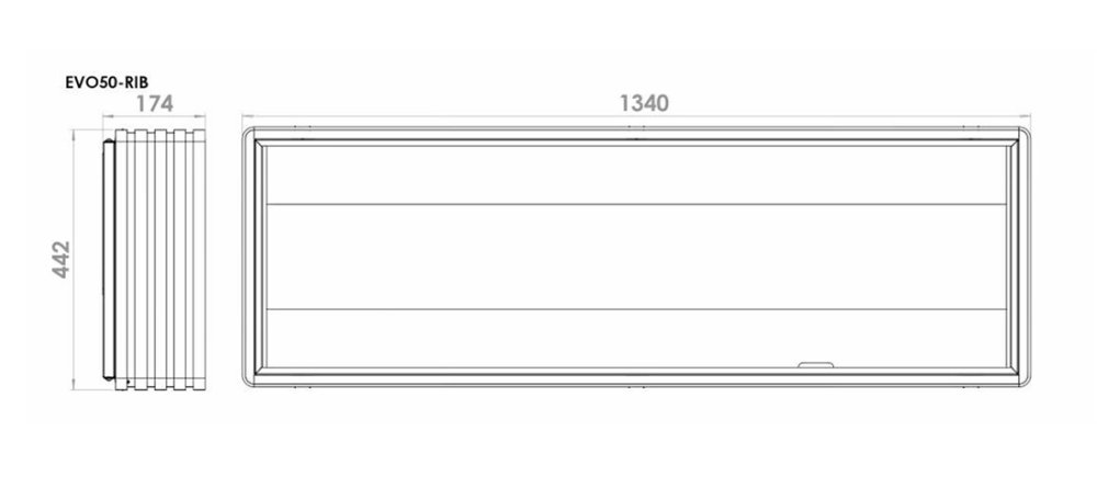Rebrovaná obstavba Evolve 50